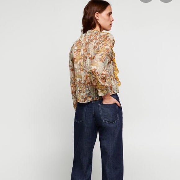NWT EMBROIDERED FLORAL PRINT BLOUSE ZARA - Picture 4 of 6